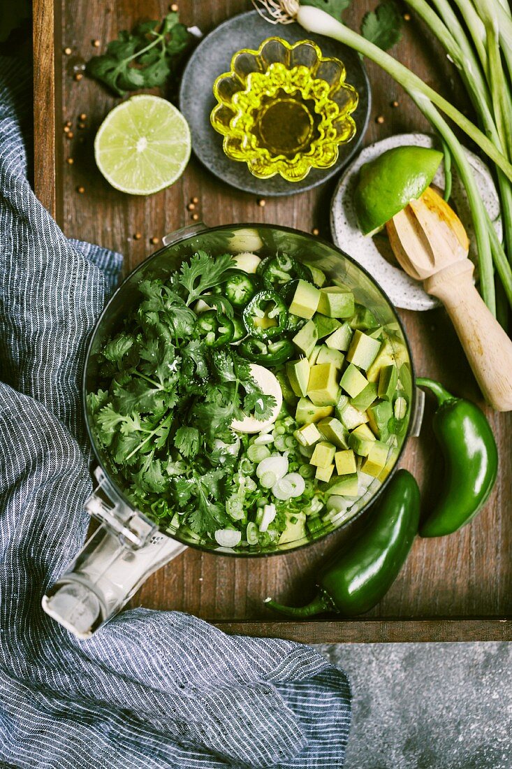 Ingredients for avocado salad dressing