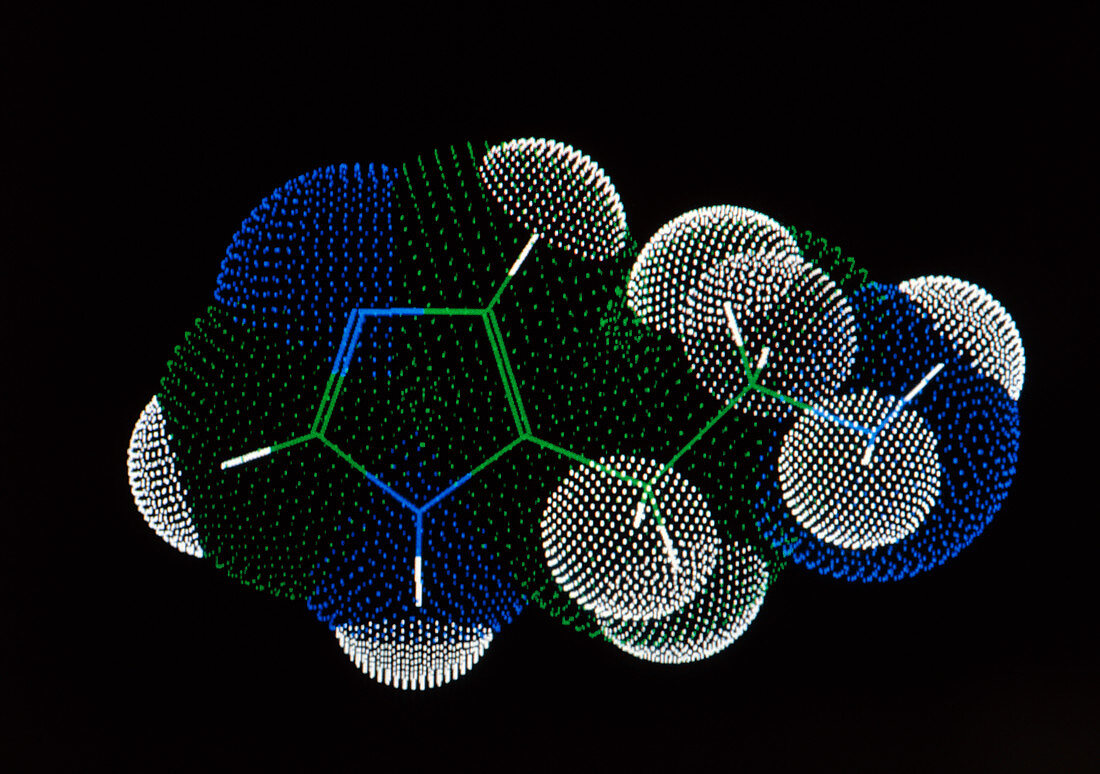 Computer artwork of a histamine molecule