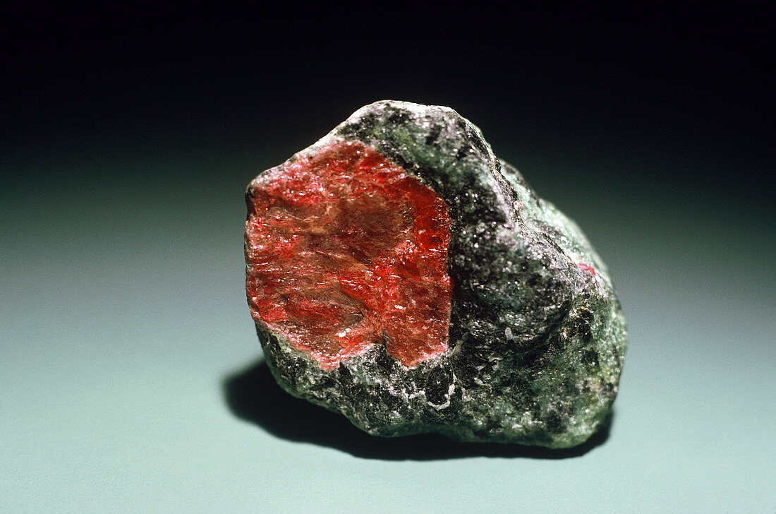 Corundum (ruby) in zoisite