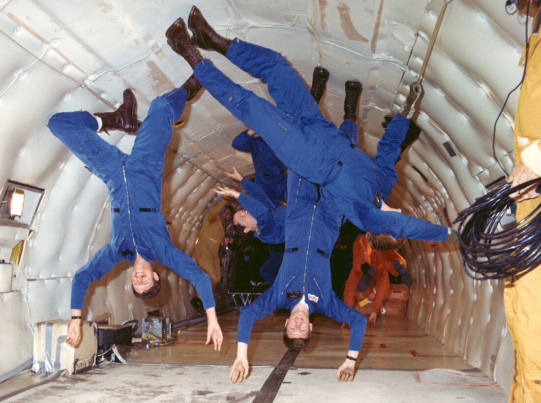 Astronauts in weightlessness training