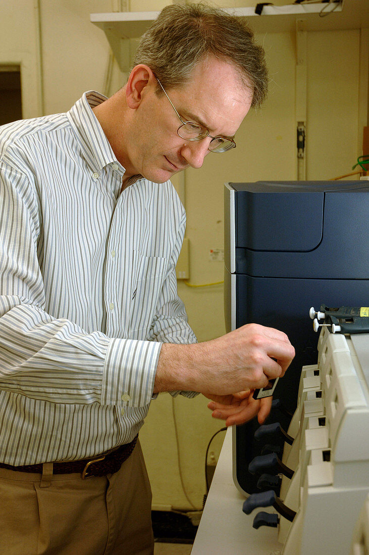 Scientist Preparing Microarray Sample