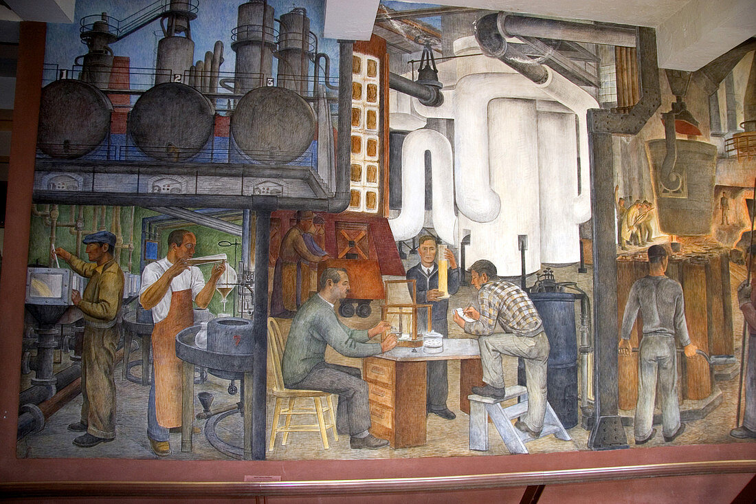 Mural in the interior of Coit Tower