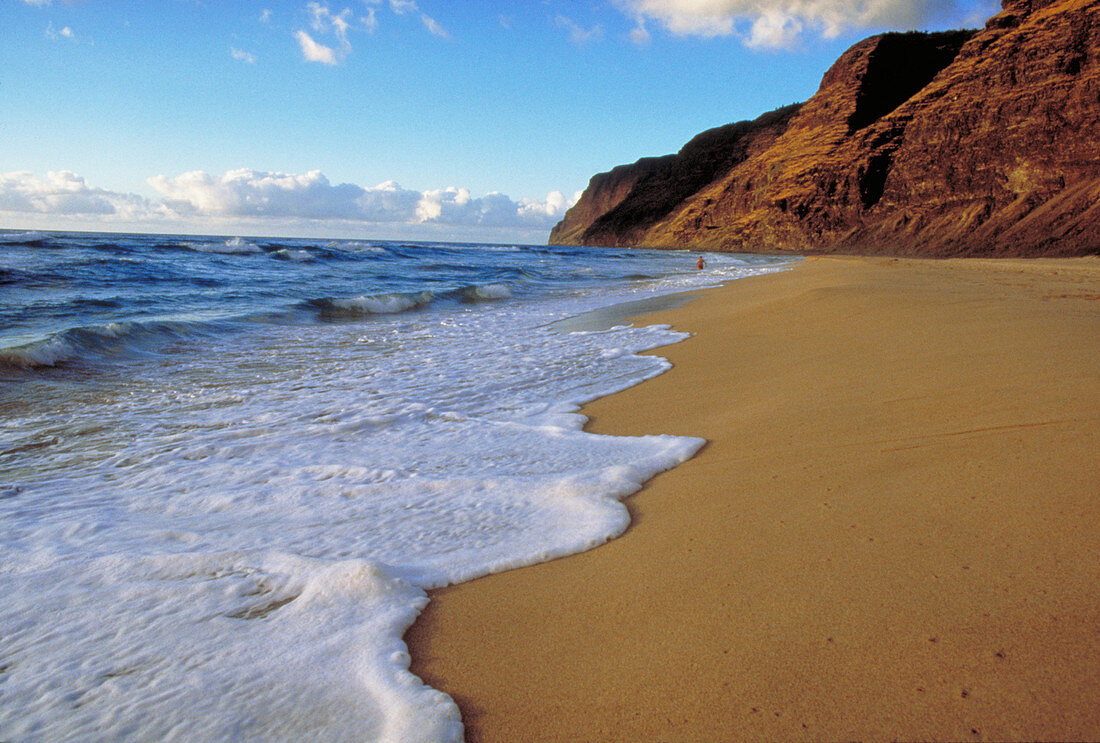 'The rising tide on the beach of Kauai,Hawaii'