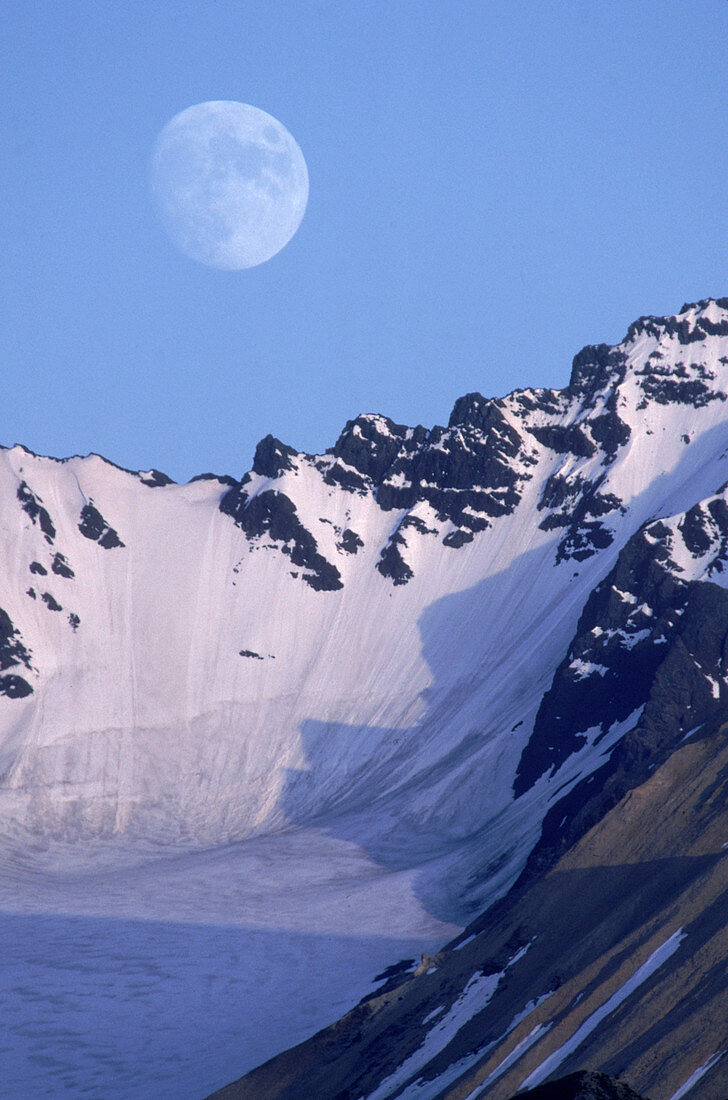Moonrise over Alaska Range