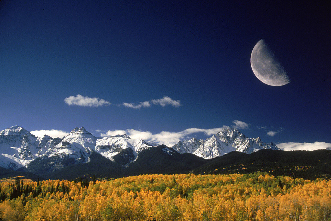 Mount Sneffels Range & Moon