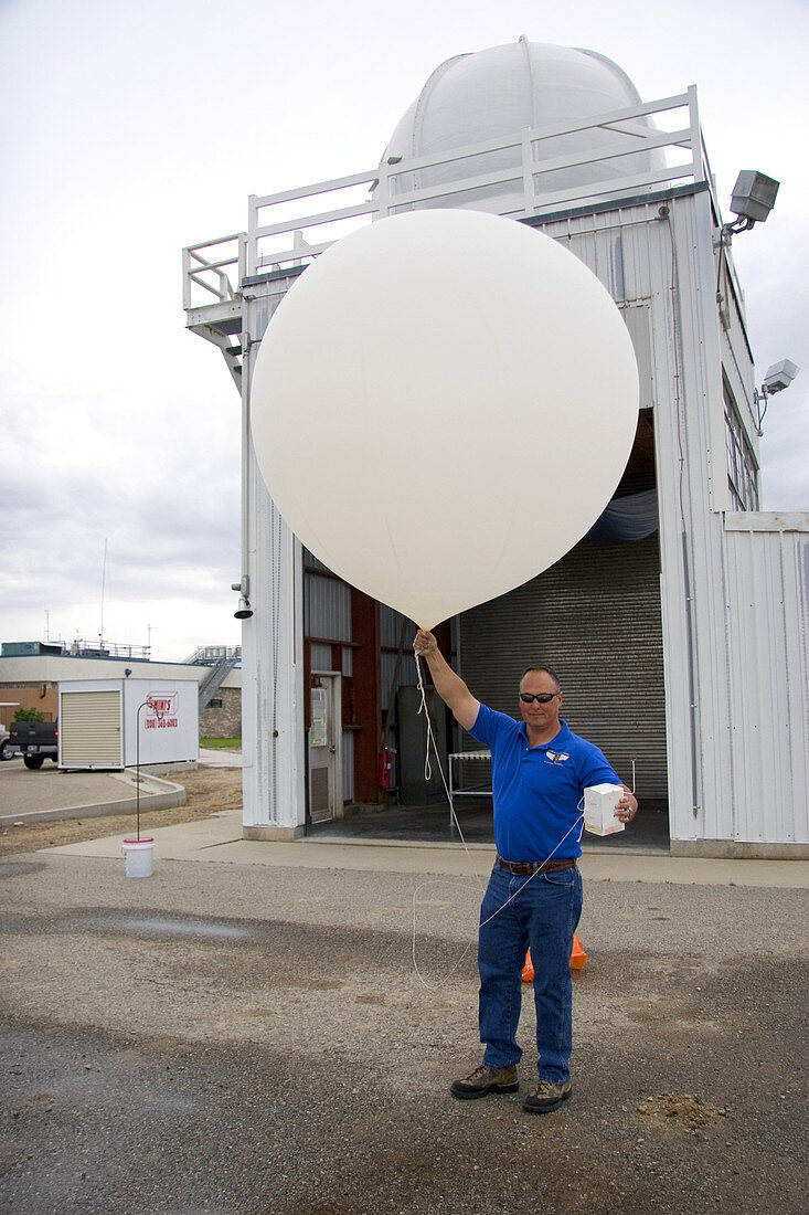 Meteorologist with Weather Balloon