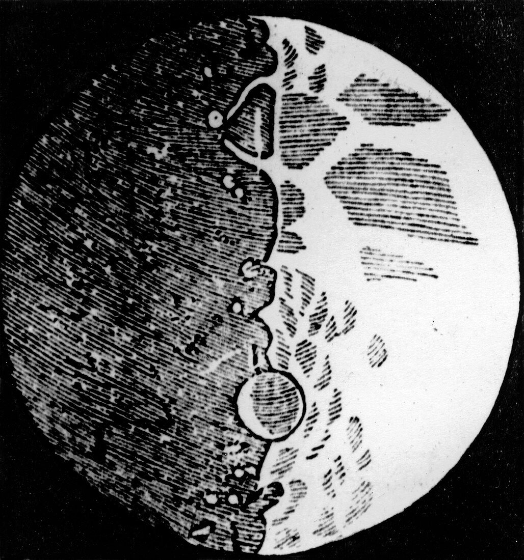 Galileo Moon Drawing