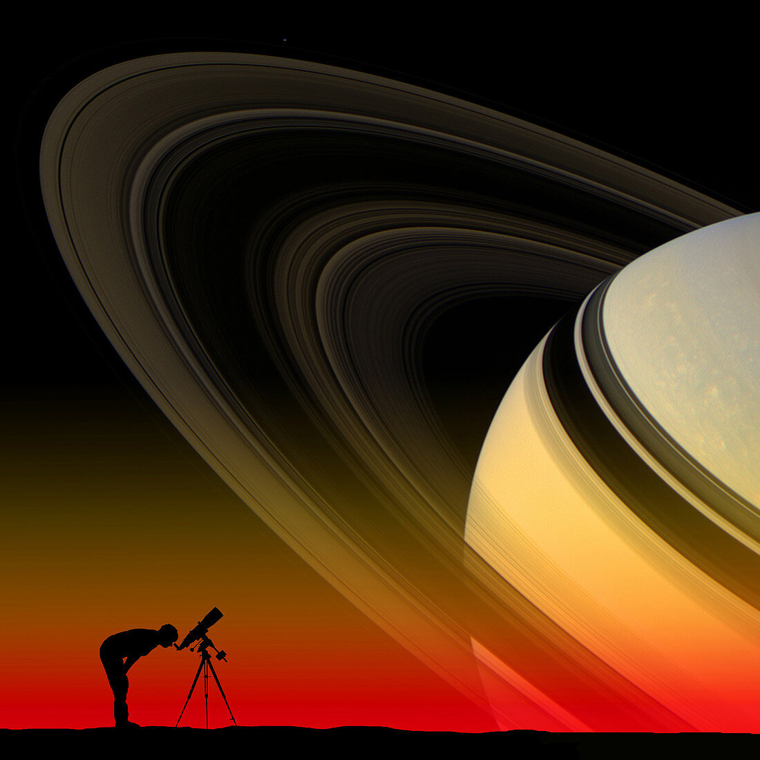 Saturn with Silhouette