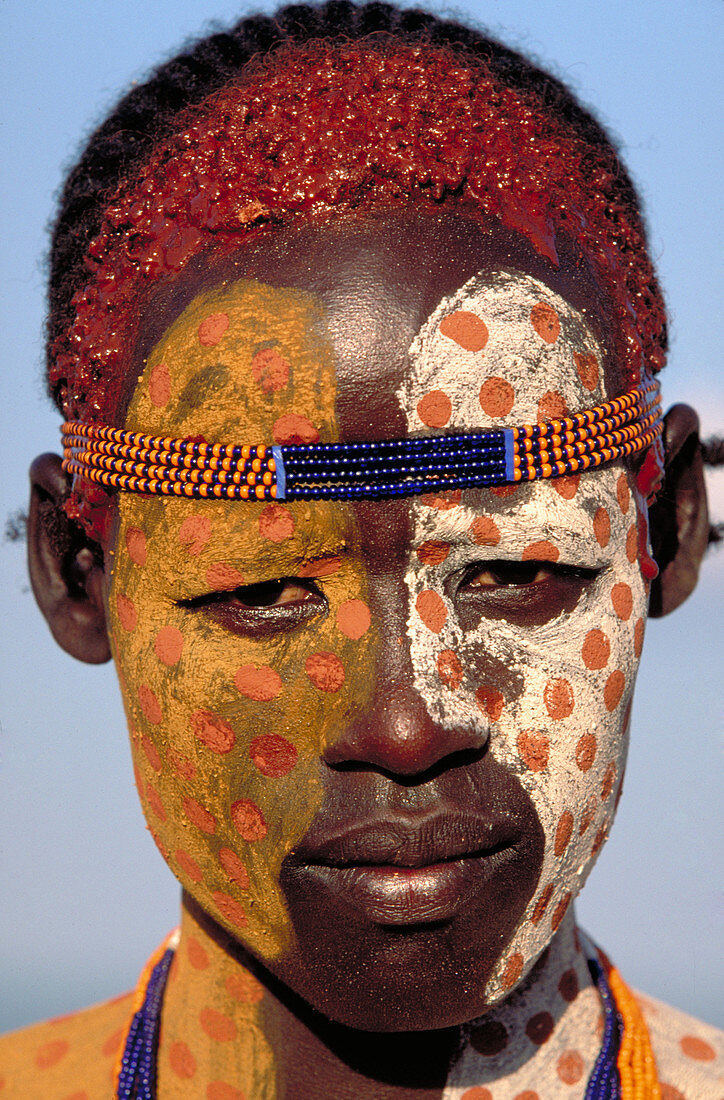 Karo man of the Murle region. Ethiopia