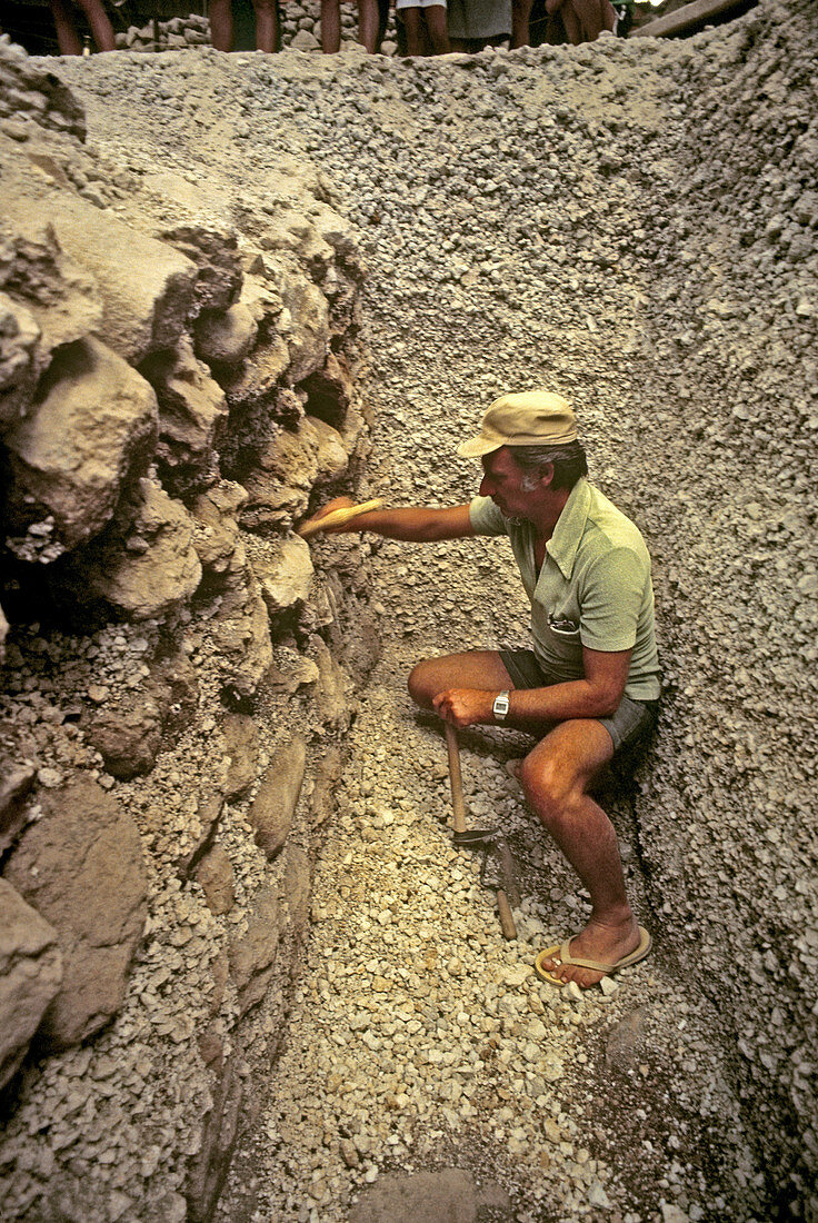 Excavation of Akrotiri,Greece