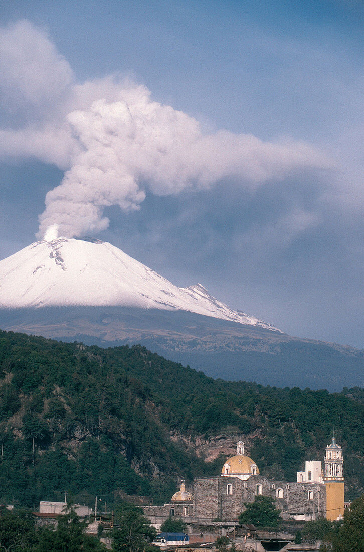 Popocatepetl Volcano Erupting