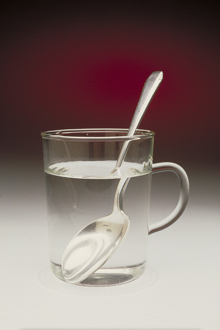 Glass of water and spoon