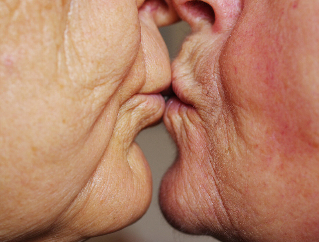 Senior Couple Kissing