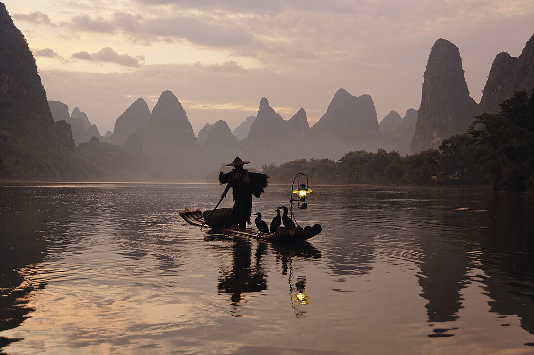 Fisherman and Cormorants,Li River,China