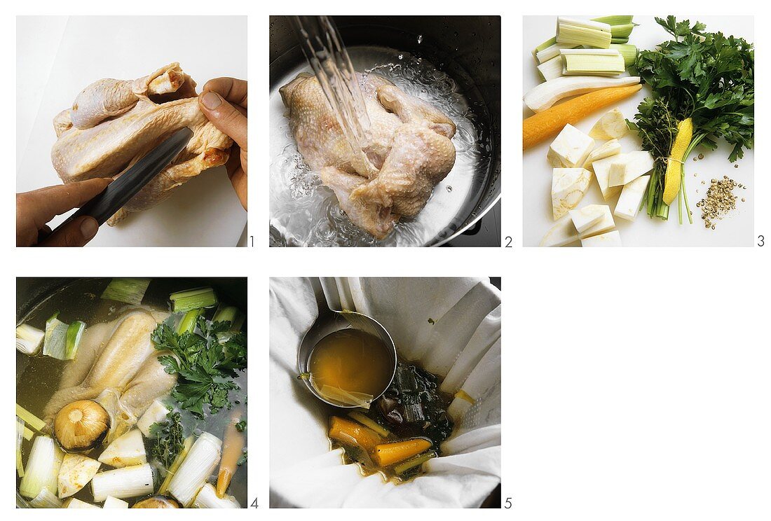Making clear chicken stock