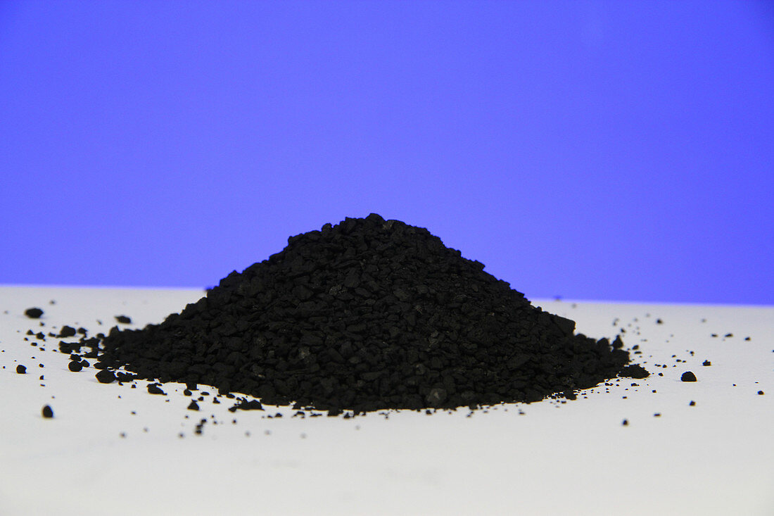Pile of activated charcoal