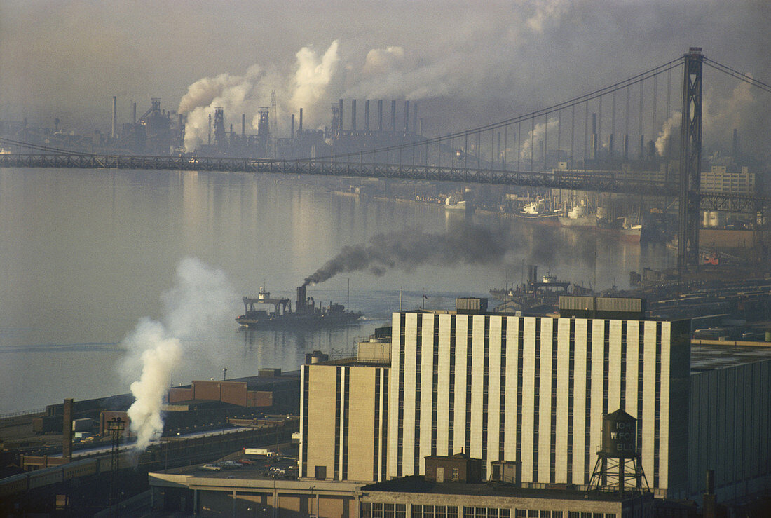 Industry Pollution in Detroit,USA