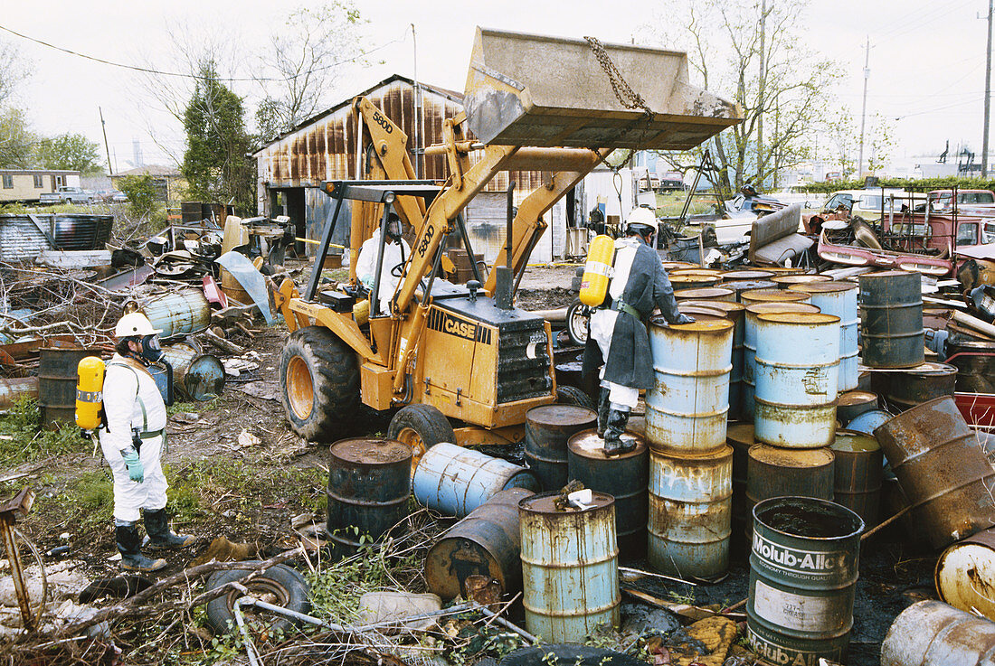 EPA Workers Testing Waste Barrels
