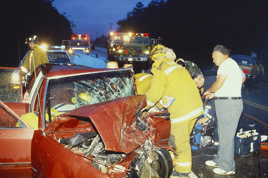 Car Crash and Emergency Rescue