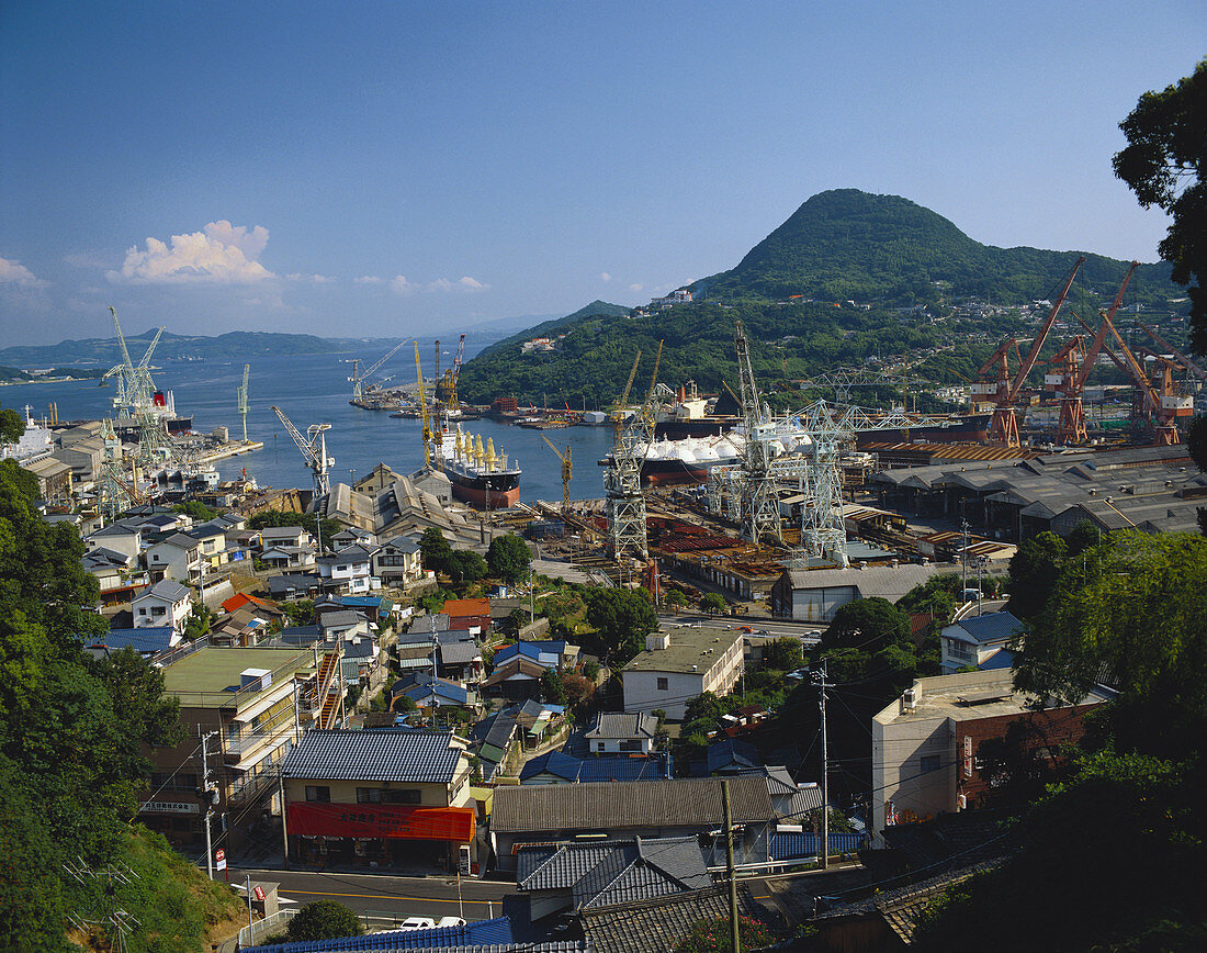 Town and Shipyard,Japan