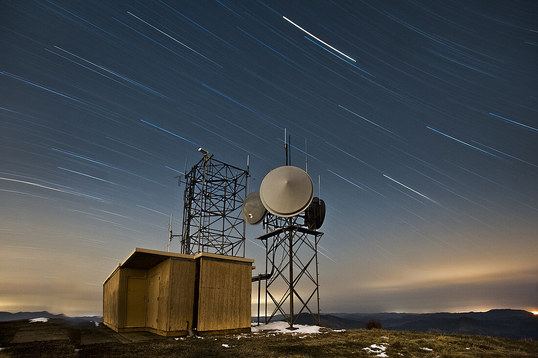 Radio Tower and Star Trails