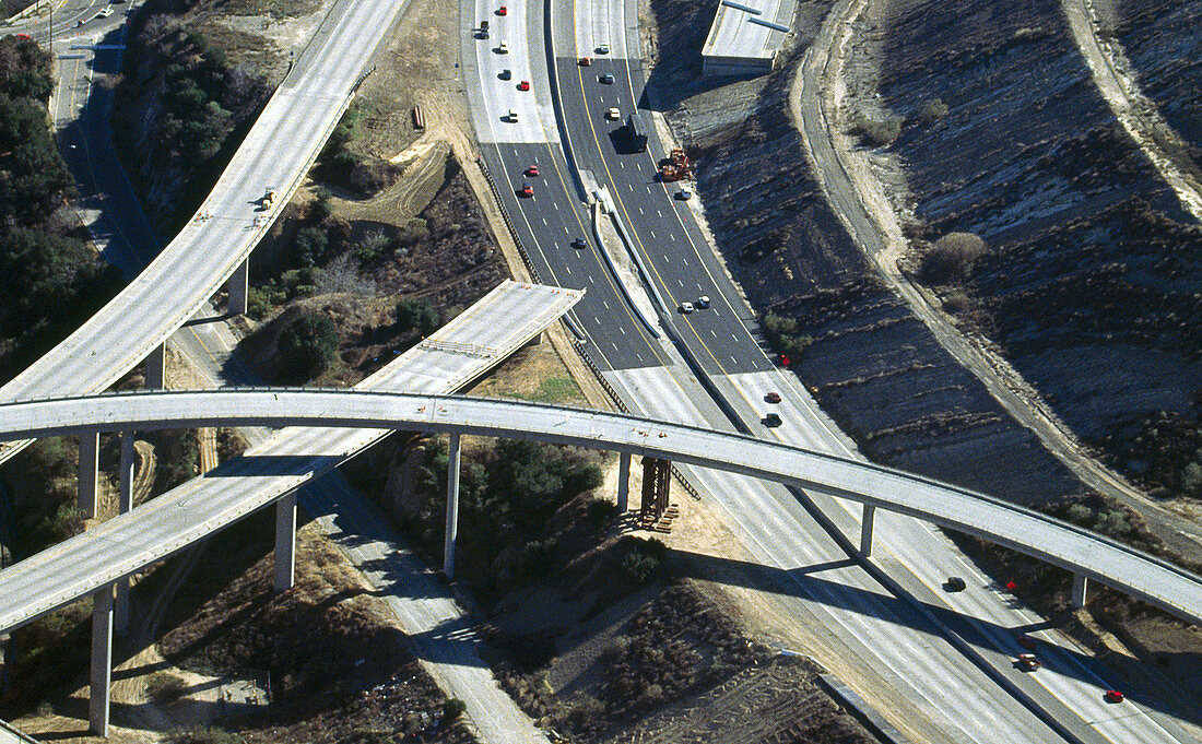 Earthquake-damaged freeway