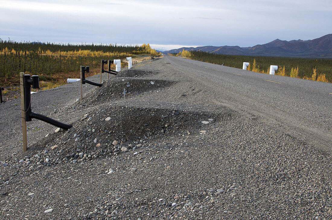 Permafrost solution for highway surface