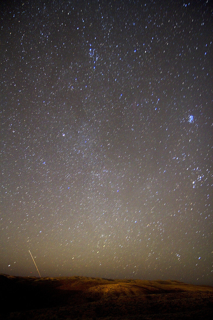 Meteor in Night Sky