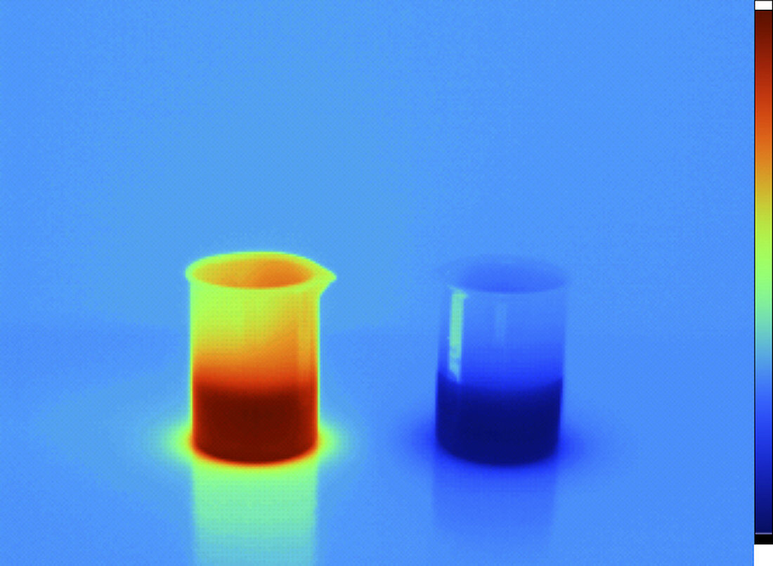 Thermogram of Hot and Cold Water