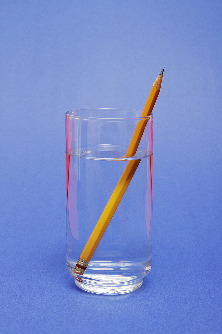 Pencil in a glass of water