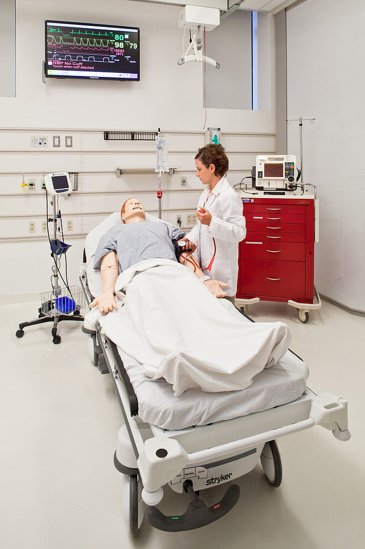 Medical Student with a Simulation Manikin