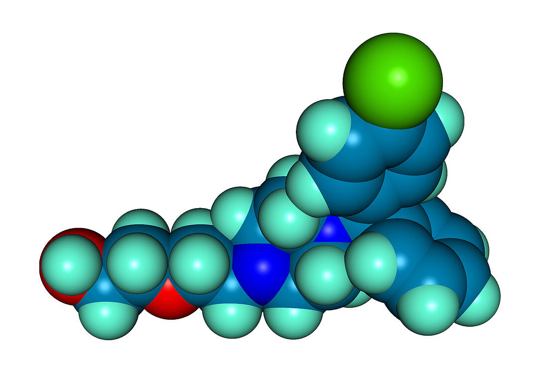 Hydroxyzine molecular model