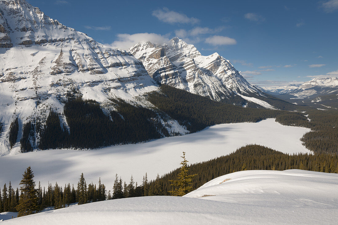 Peyto Lake in Mid-Winter