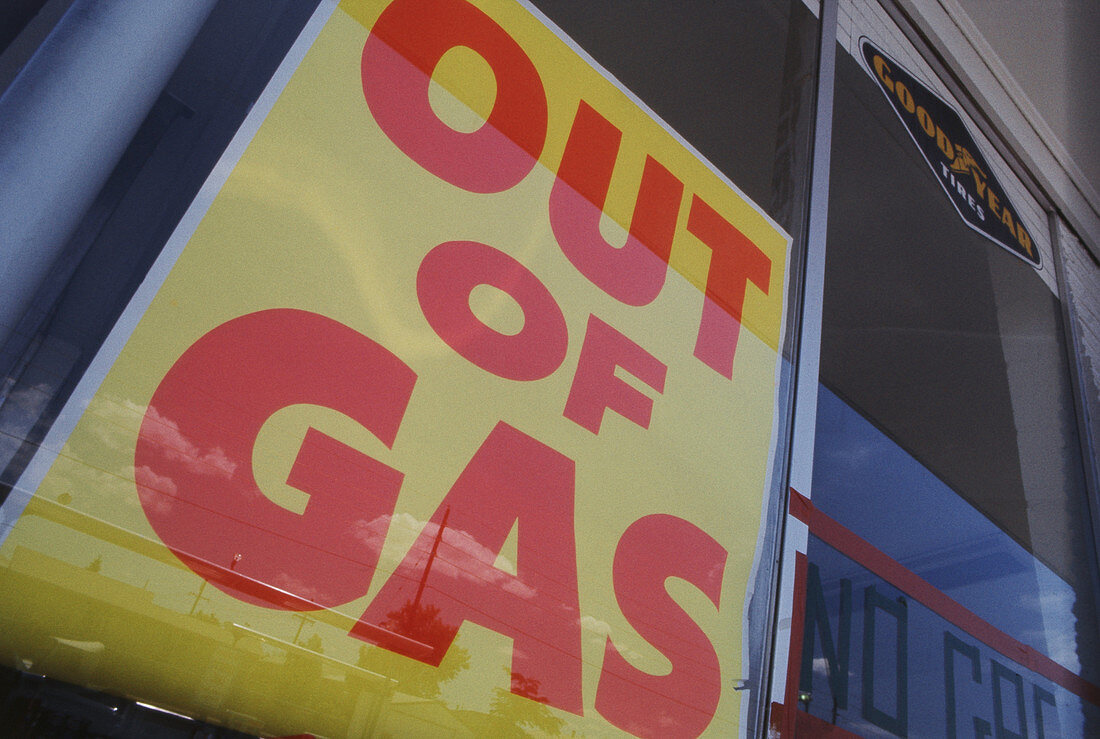 Out of Gas Sign,Denver,Colorado,1974
