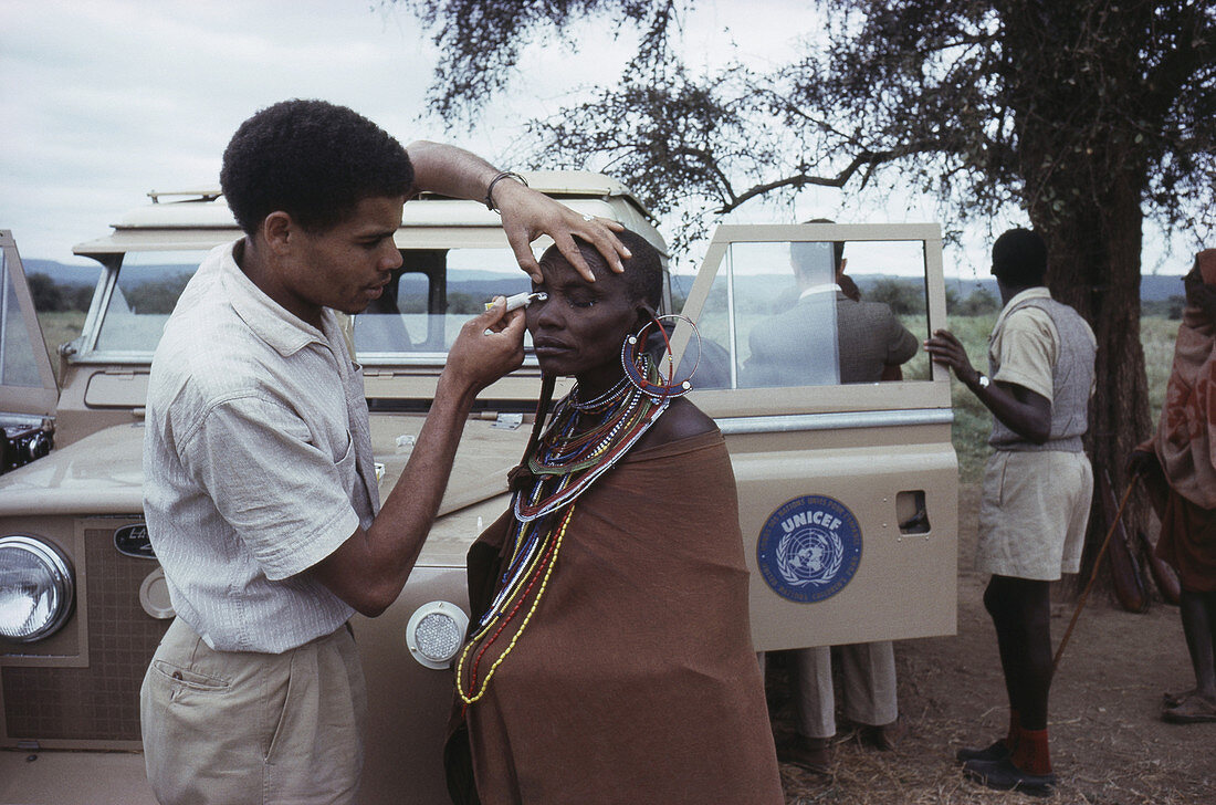 Eye Doctor Treating Maasai Tribesman