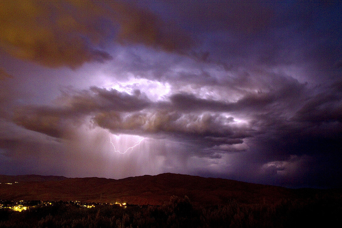 Lightning Strikes During a Thunderstorm