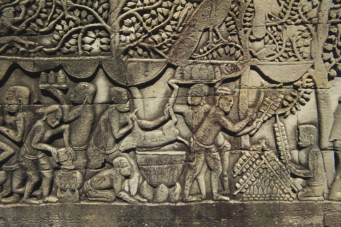 Bas Reliefs at Angkor Thom,Cambodia