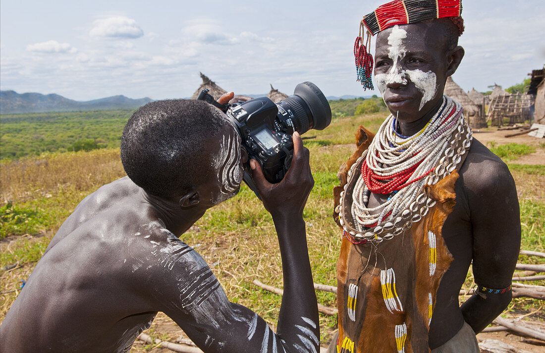 Karo Boy Takes a Picture,Ethiopia