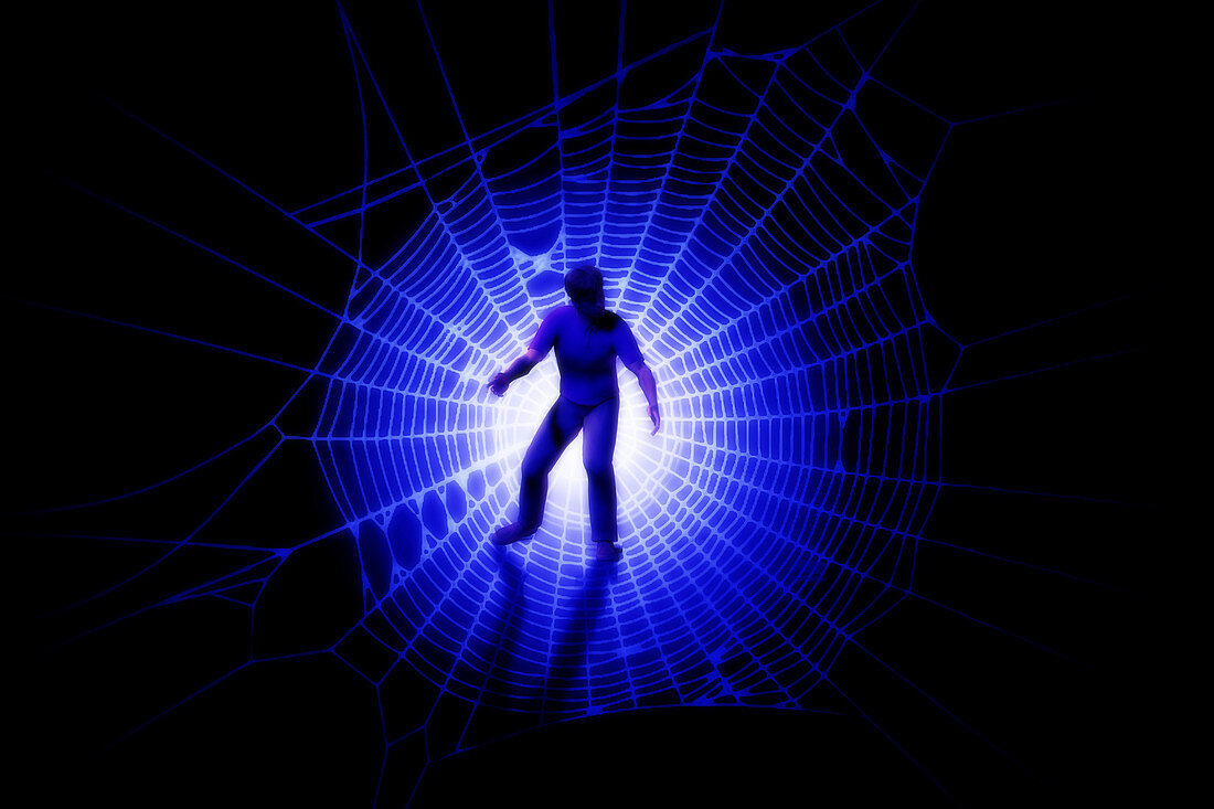 Man in a Web,Illustration
