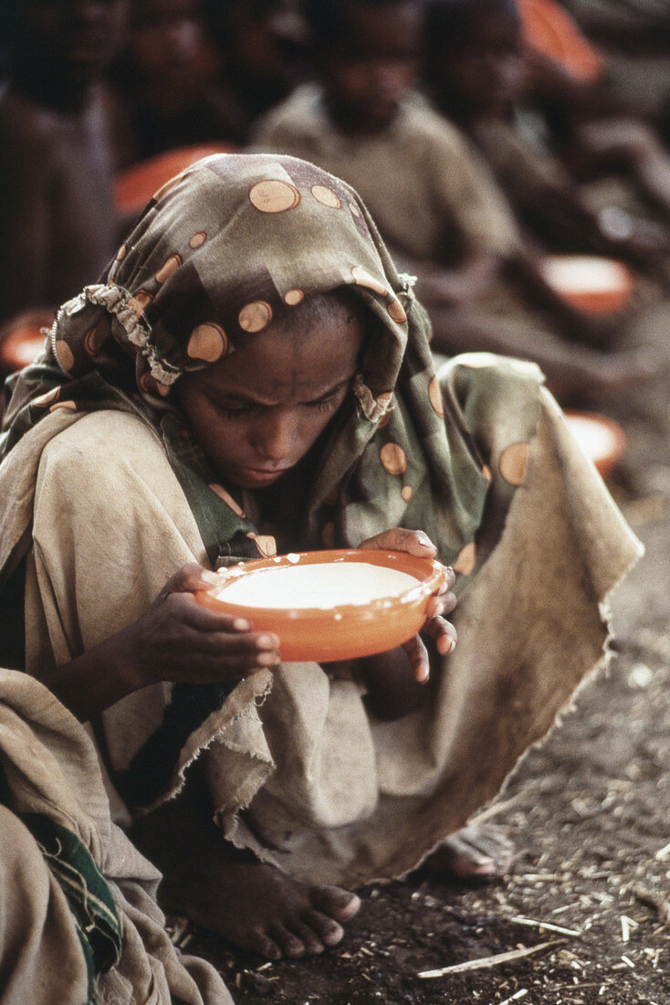 Child with Milk Ration,Sudan