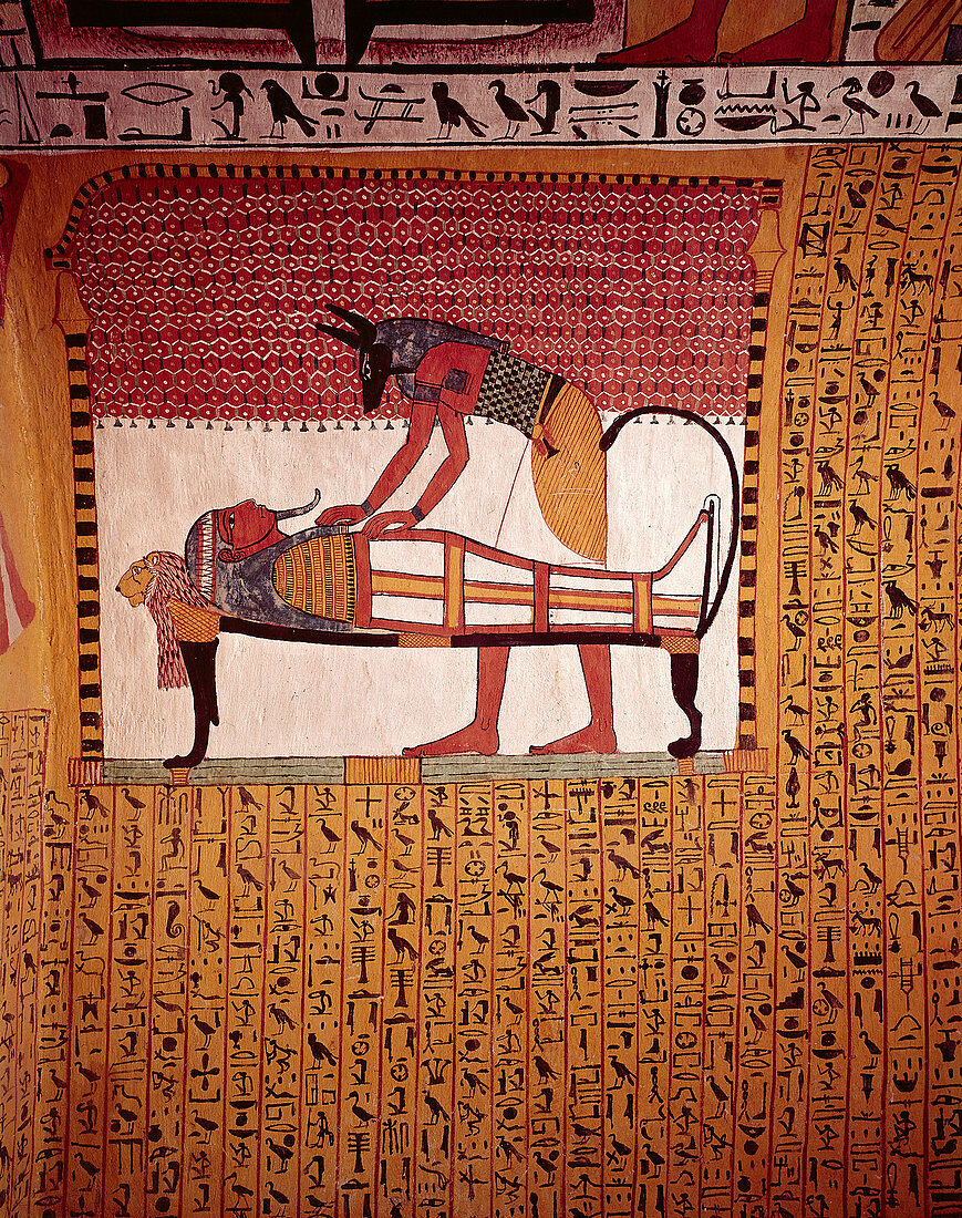 Anubis Preparing Sennedjem Mummy