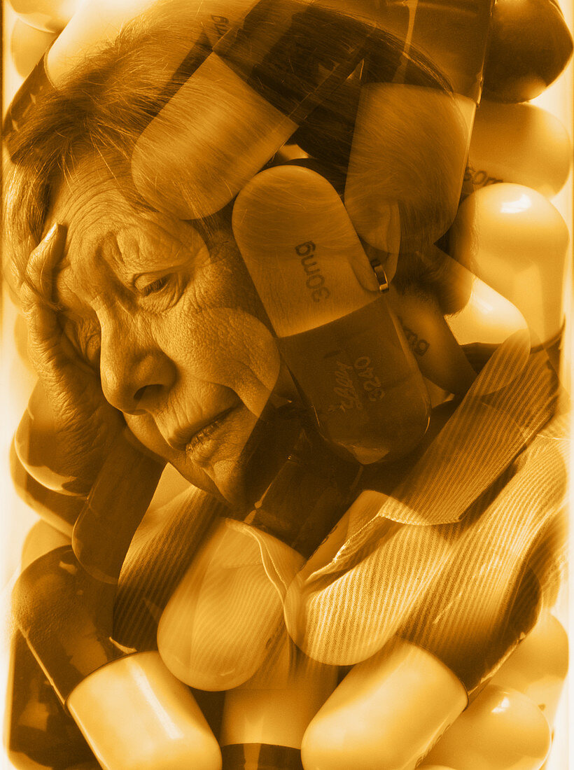 Elderly Drug Use,illustration