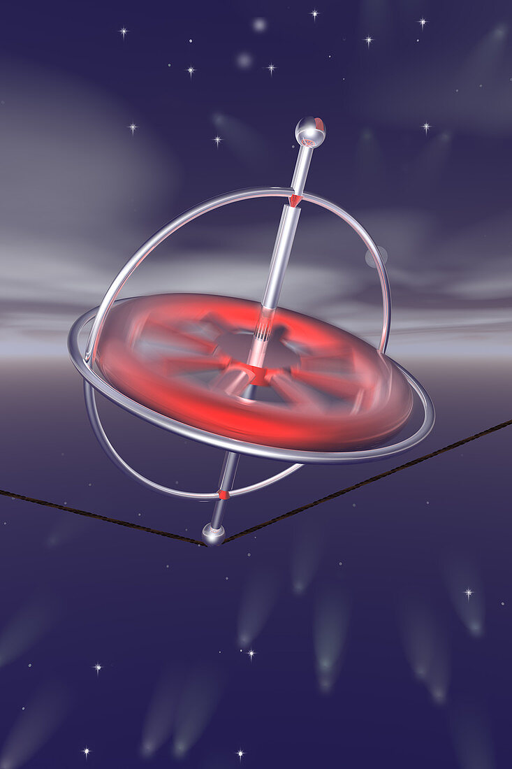 Spinning Gyroscope,illustration