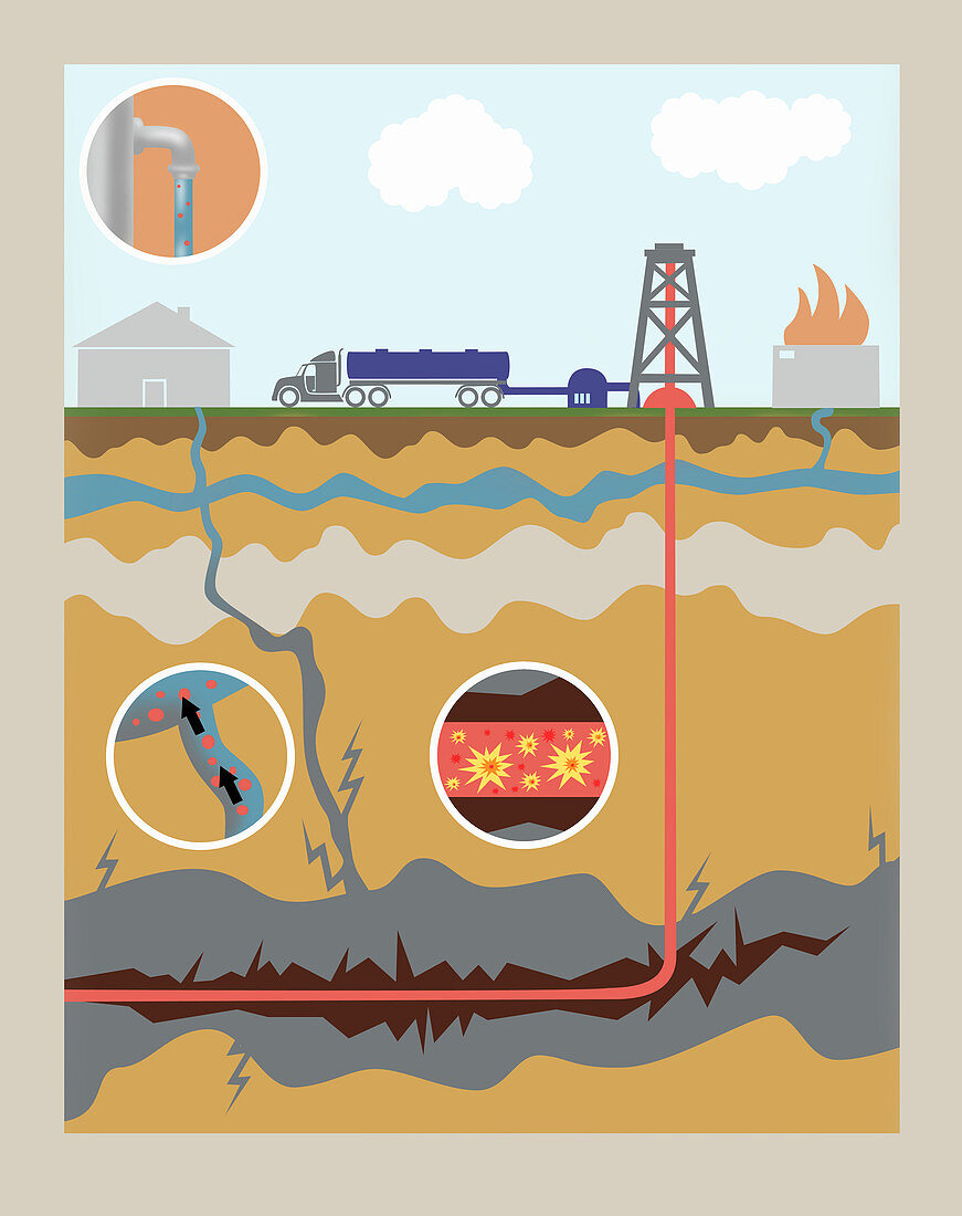 Fracking,illustration
