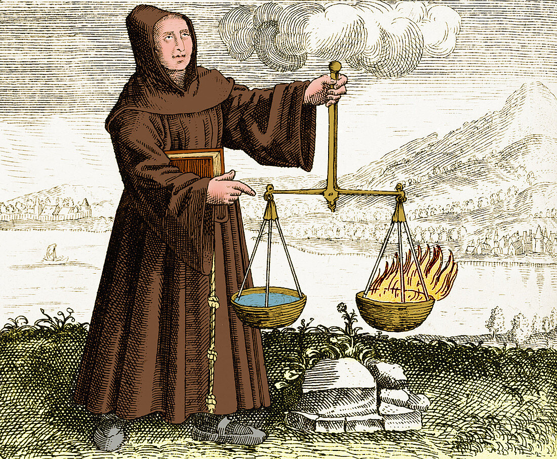 Roger Bacon Conducting Experiment