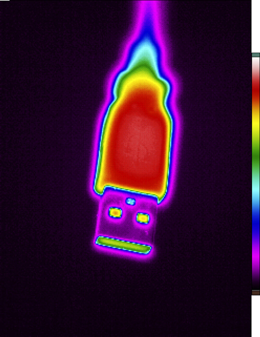 Thermogram of a USB Cable
