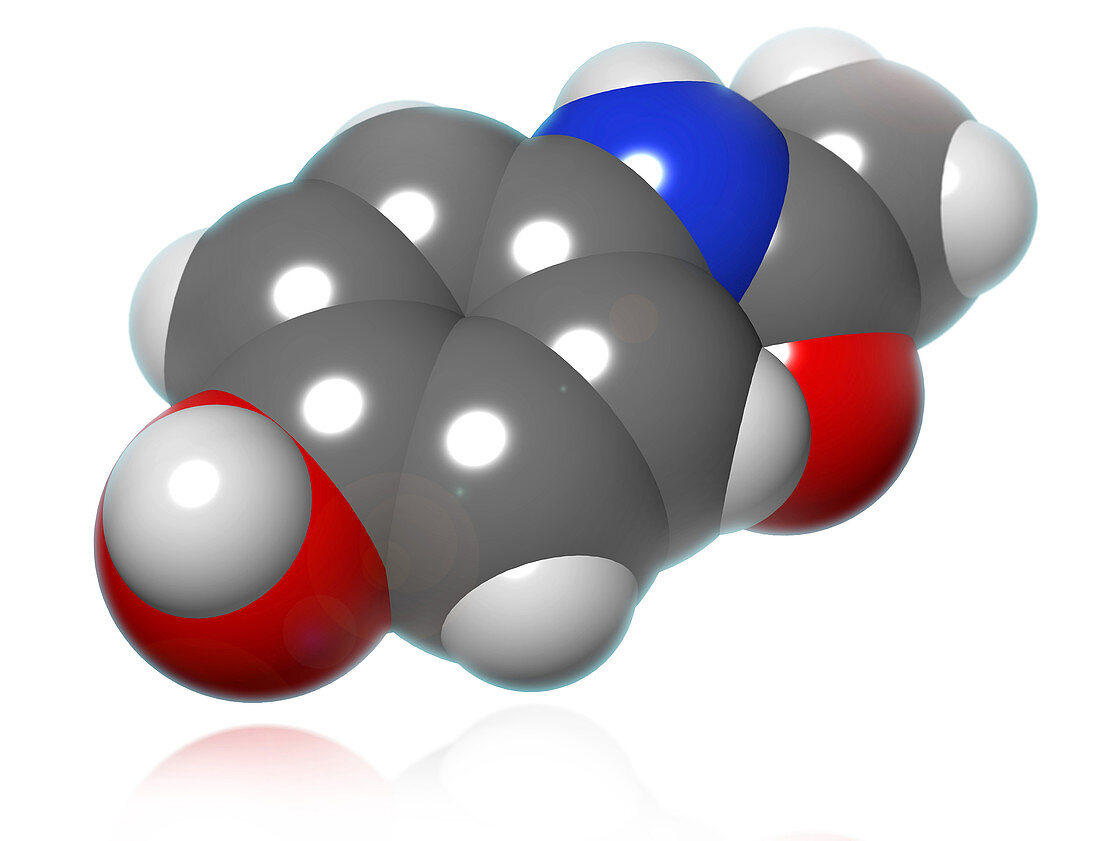 Acetaminophen Molecule,illustration