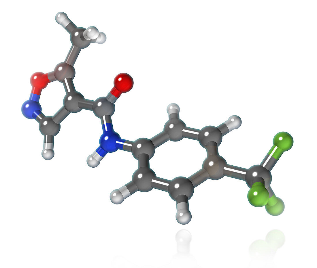 Leflunomide Molecular Model,illustration