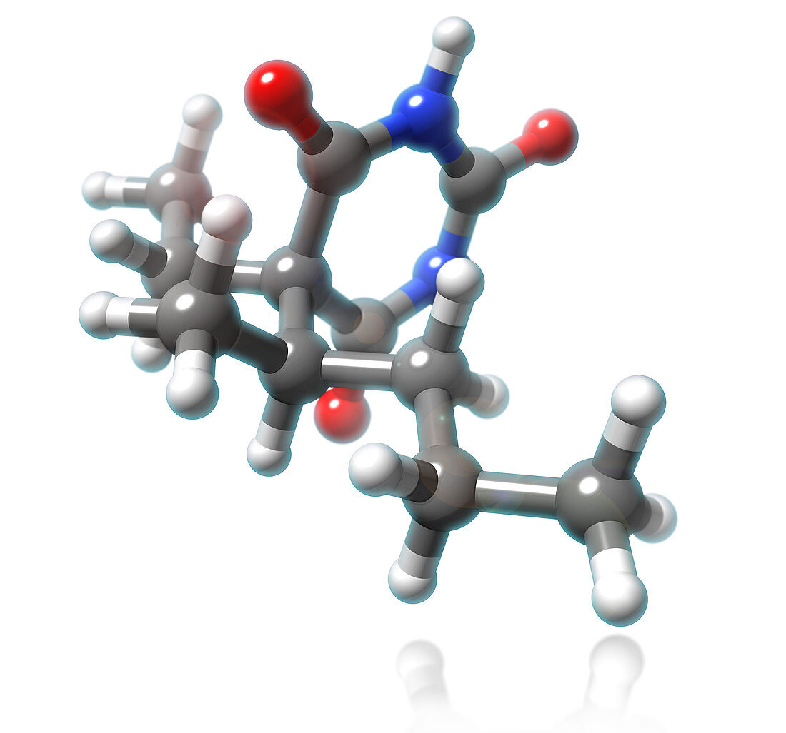 Pentobarbital Molecule,illustration