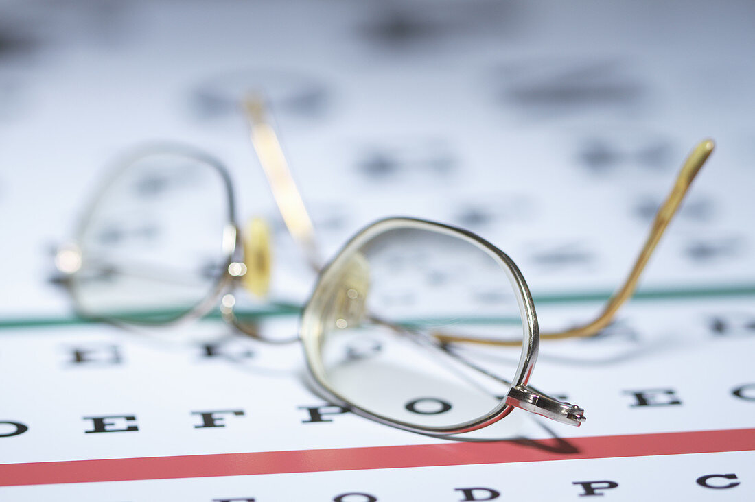 Myopic Spectacles on Snellen Eye Chart